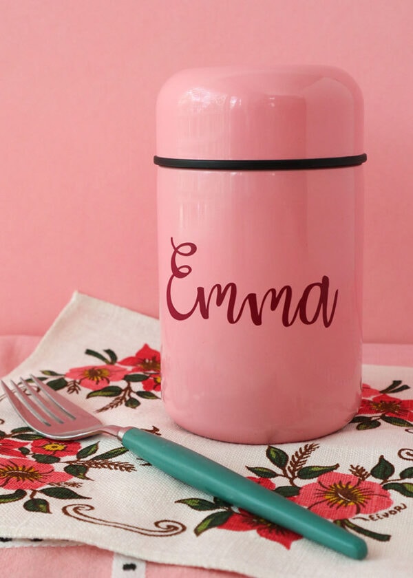 DIY Personalised Lunch Bag & Flask with Cricut My Poppet Makes
