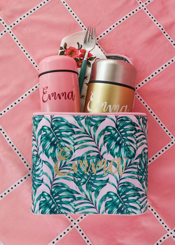 DIY Personalised Lunch Bag & Flask with Cricut My Poppet Makes