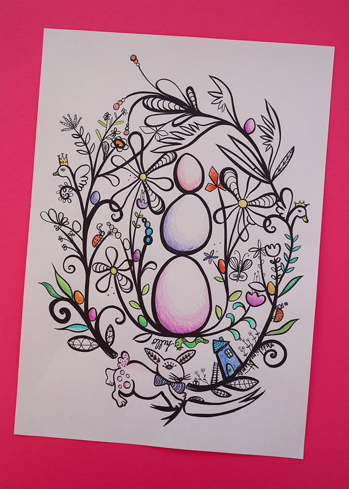 easter colouring page by Madeleline Stamer