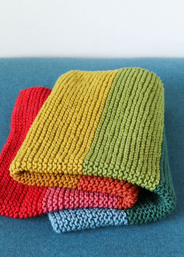 Rainbow Baby Blanket Knitting Pattern My Poppet Makes