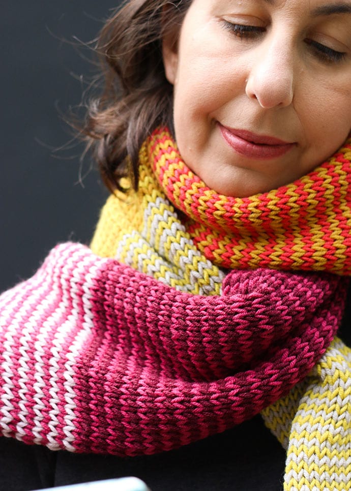 striped scarf knitting pattern