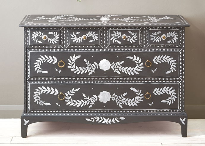 Faux inlay dresser furniture makeover