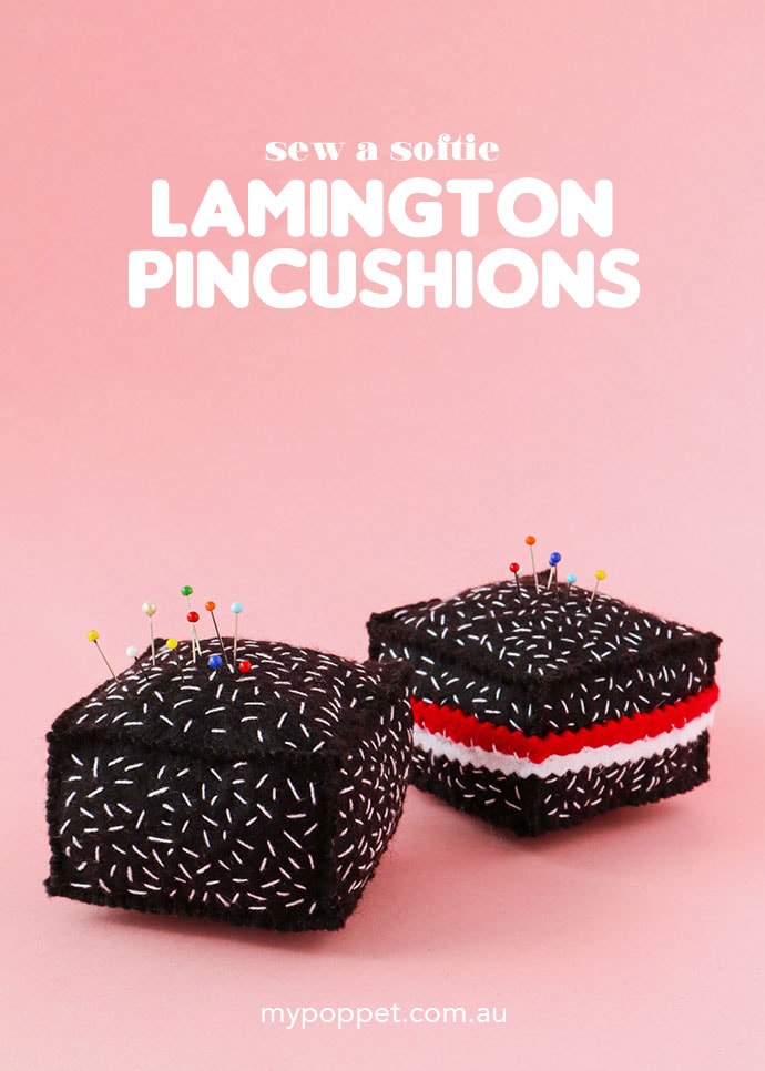 DIY Lamington Pincushion craft sewing pattern