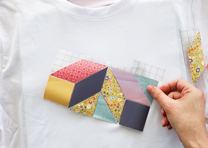 patchwork tshirt tutorial puzzle from paper