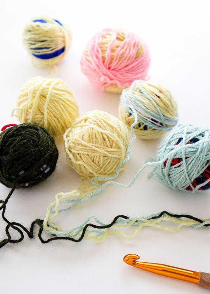 scrap yarn balls