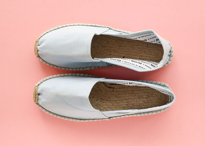 Blue canvas espadrilles