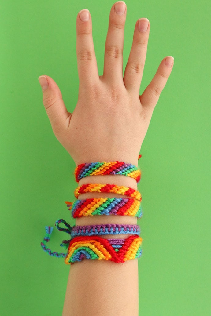 Rainbow friendship bracelets