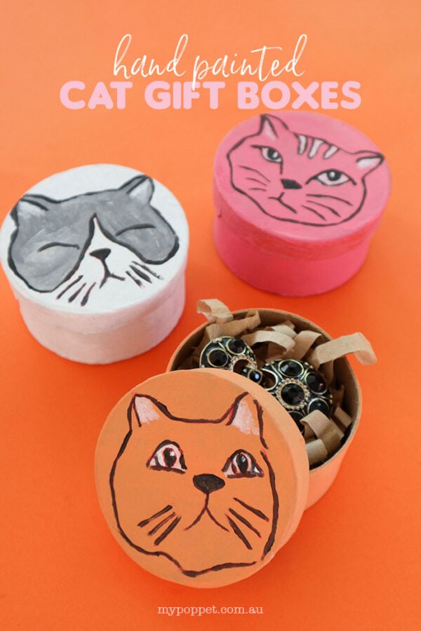 Hand Painted Cat Gift Boxes For Cat Lovers! My Poppet Makes