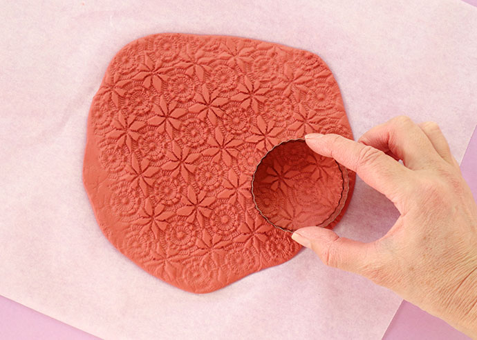 Cut out shapes from terracotta air dry clay