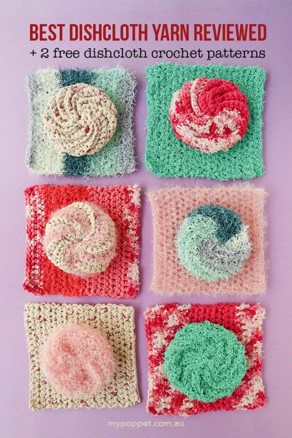 2 Crochet Dishcloth Patterns + What's the Best Dishcloth Yarn to Use?