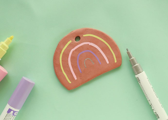 DIY Terracotta Clay Rainbow Ornament