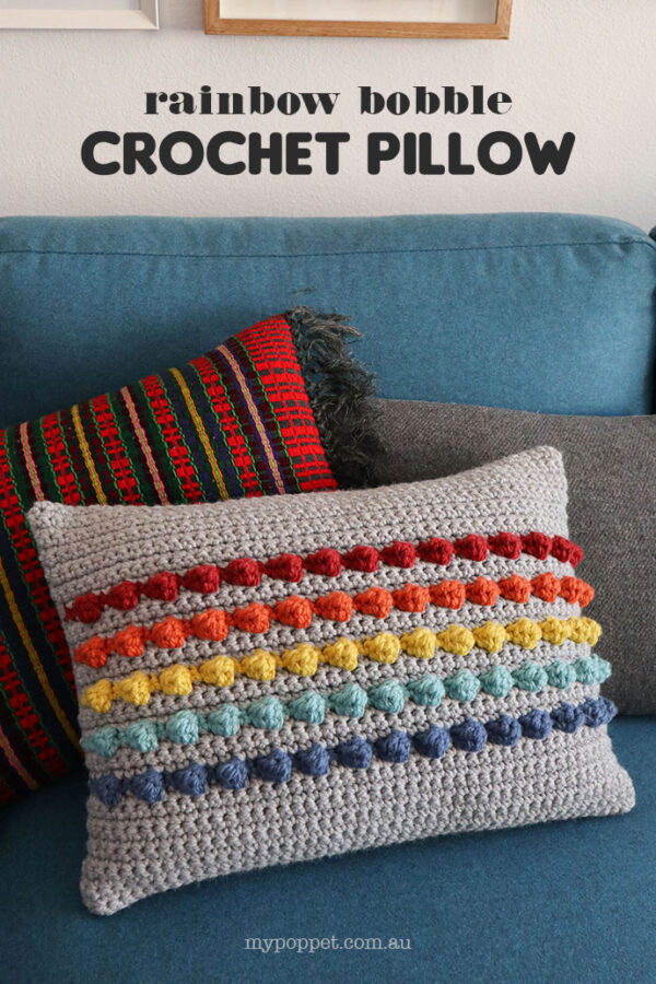 Rainbow Bobble Crochet Pillow Pattern My Poppet Makes