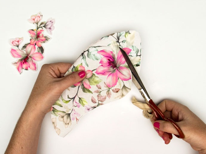 cut out flower fabric for applique