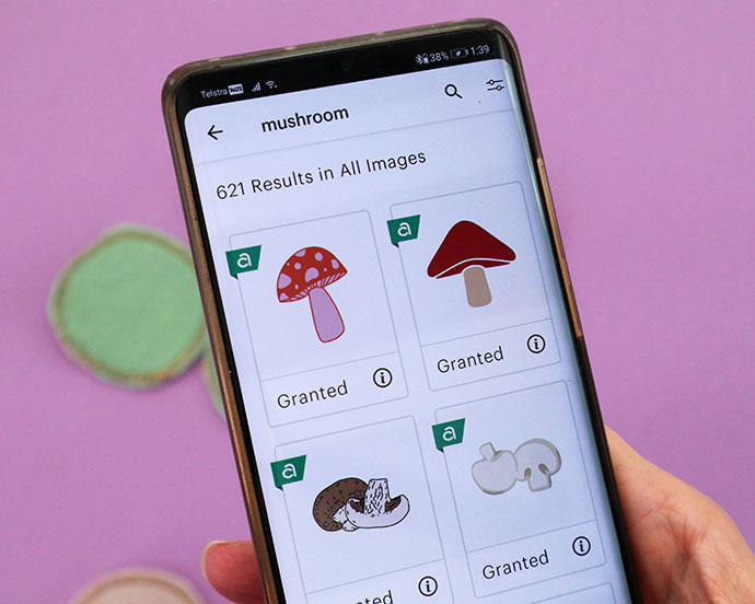 Mushroom image cricut design space on phone