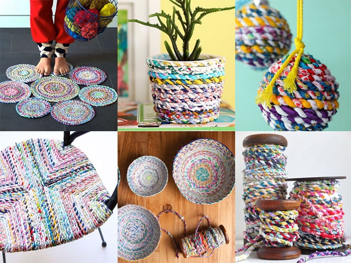 Scrap fabric twine craft project ideas