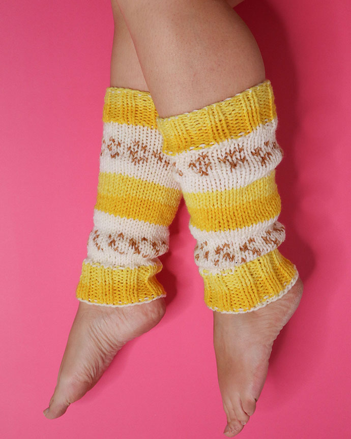 Leg Warmers in Bananas and Cream Stripes Yellow and White Striped Crochet  Legwarmers -  Canada