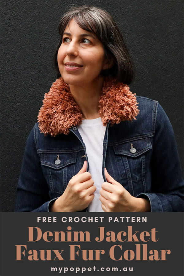 Crochet a Fur Collar for your Denim Jacket My Poppet Makes