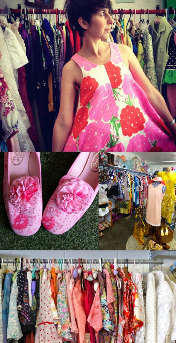 Vintage clothes shop pink slippers