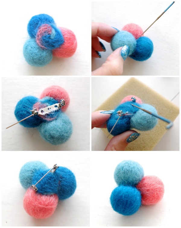 How to make a needle felted brooch steps part 2 mypoppet.com.au