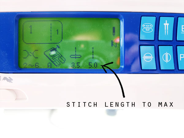 max stitch length to ruffle