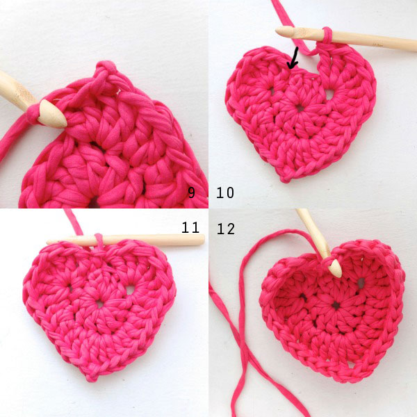 Heart crochet base basket 