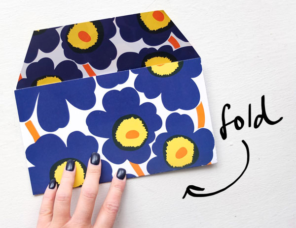 Make an envelope from a recycled magazine cover