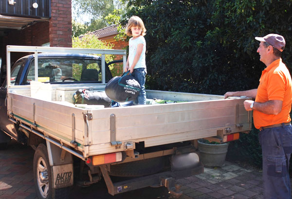 loading ute for camping 