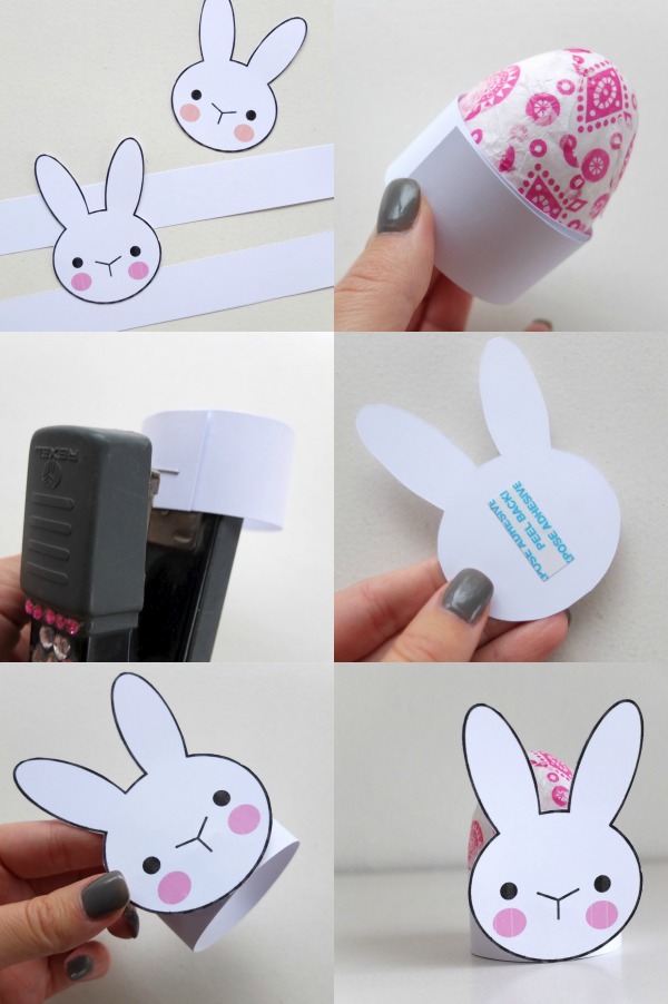 bunny egg cup DIY instructions