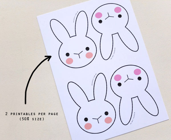 bunny head easter printable