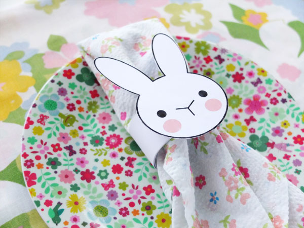 Bunny face napkin ring for easter