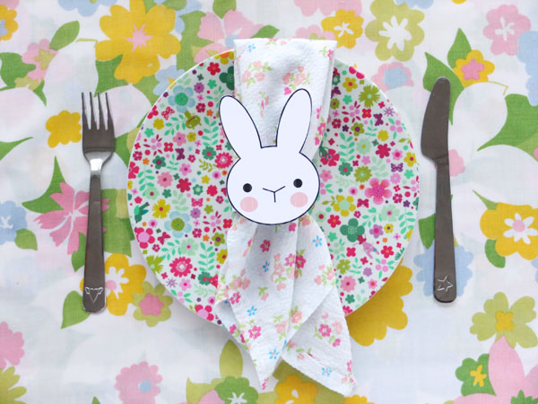 Bunny face napkin ring for easter - easter craft projects