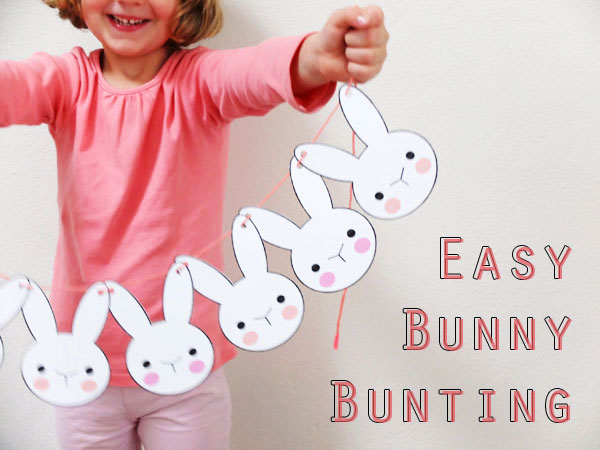 DIY bunny rabbit bunting Easter printable mypoppet.com.au