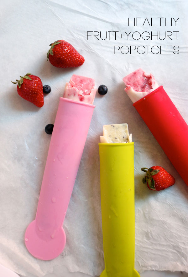 Healthy fruit and yoghurt popcicles