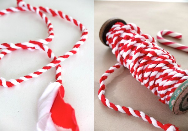 let's make Candy cane fabric twine for christmas gift wrapping mypoppet.com.au