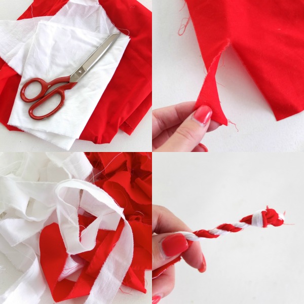 how to make Candy cane fabric twine for christmas gift wrapping mypoppet.com.au