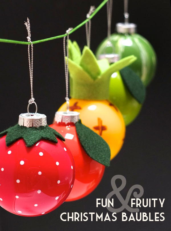 DIY fruit christmas baubles